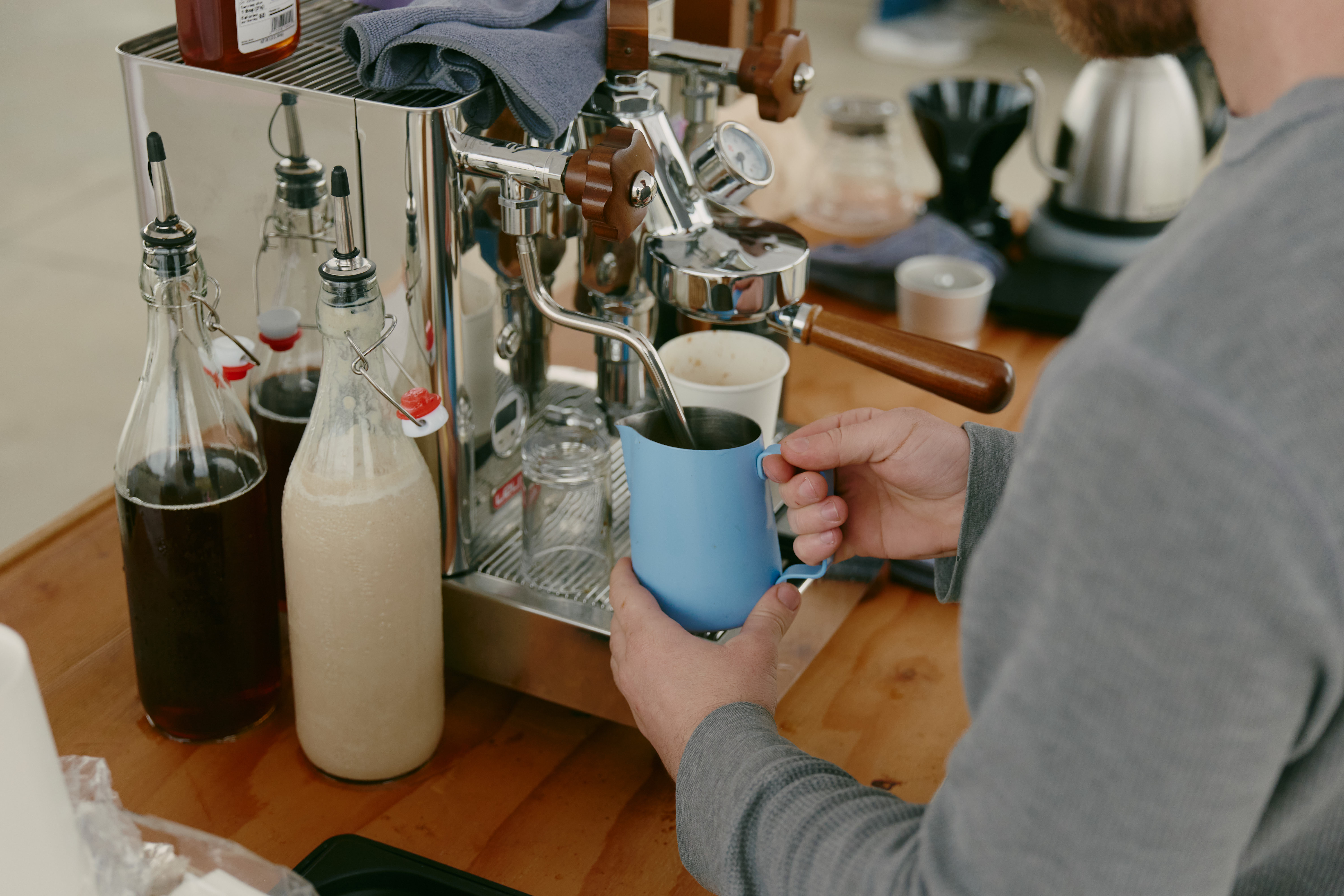 Specialty espresso being crafted at Tinkerbox Coffee Austin